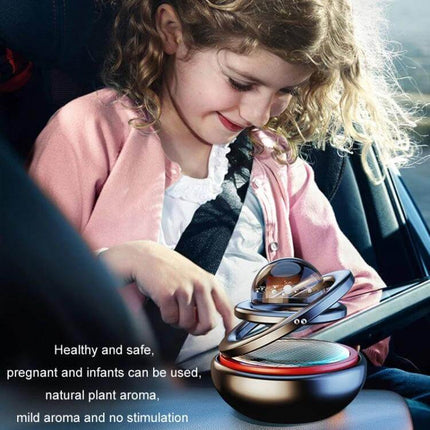 Interstellar Vast Solar Car Aromatherapy Ornaments Black compact anodized metal solar car diffuser with gentle plant scent in vehicle