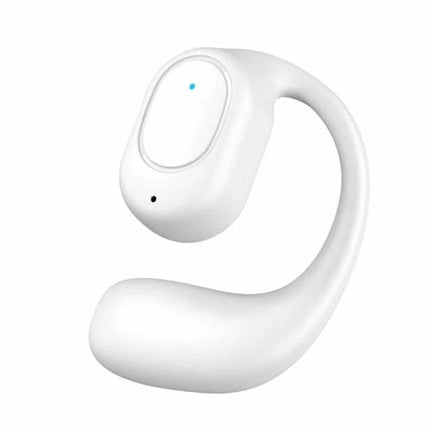 Ear Hook Wireless Earphones For Commuting, Workouts, Calls white ergonomic ear-mounted Bluetooth earbud with silicone tip
