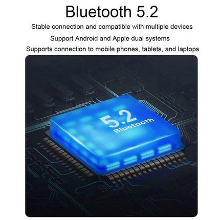 Ear Hook Wireless Earphones For Commuting, Workouts, Calls Bluetooth 5.2 connectivity icon emphasizing stable multi-device support