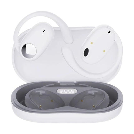 Open Ear Bluetooth Earphones For Commuting And Hands Free Calls JS911 open-ear ear-mounted Bluetooth with LED display, dual mic