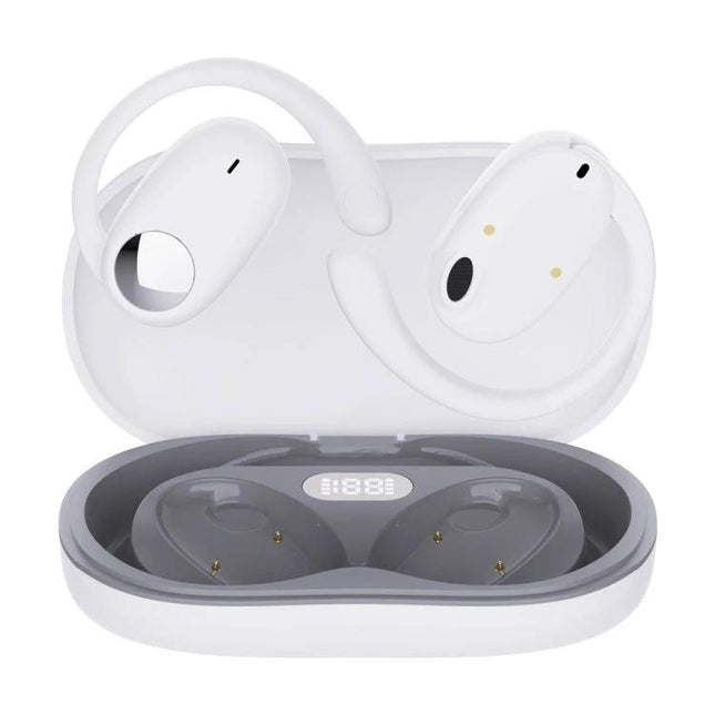 Open Ear Bluetooth Earphones For Commuting And Hands Free Calls JS911 open-ear ear-mounted Bluetooth with LED display, dual mic