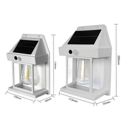 Solar Outdoor Tungsten Wall Light For Garden, Three Mode, Weatherproof wall-mounted solar tungten lamp with motion sensor and weatherproof ABS housing