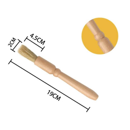 Round Wooden Brush for Car Interior Air Vent Cleaning - 19cm wooden handle with durable bristles for vents and tight spaces