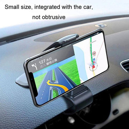Car Dashboard Navigation Mobile Phone Holder For Hands Free Driving — compact ABS dashboard mount with soft silica gel grip holding smartphone for navigation