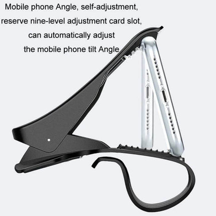 Car Dashboard Navigation Mobile Phone Holder For Hands Free Driving - compact ABS clip with soft silica gel grip, adjustable angle for secure dashboard mounting