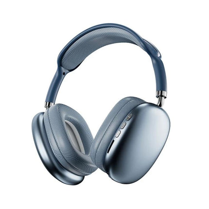 Wireless Over Ear Bluetooth Headphones With Memory Foam in blue, noise‑reducing HiFi driver, padded headband for commuters