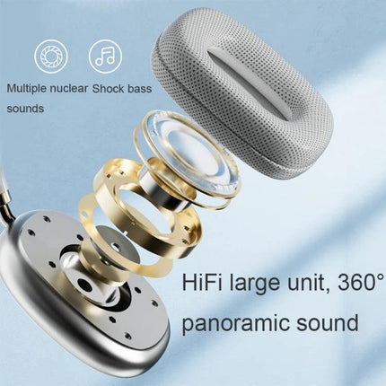 Wireless Over Ear Bluetooth Headphones With Memory Foam white black blue HiFi driver noise reduction for commuters