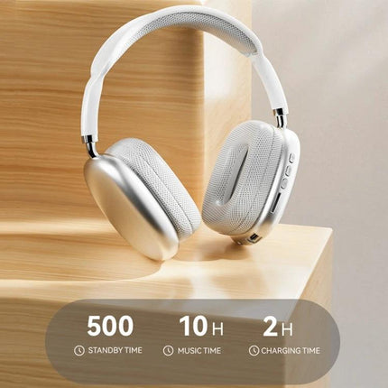 Wireless Over Ear Bluetooth Headphones With Memory Foam white P9 Pro Max, noise reduction, HiFi driver, 10H music time, comfy