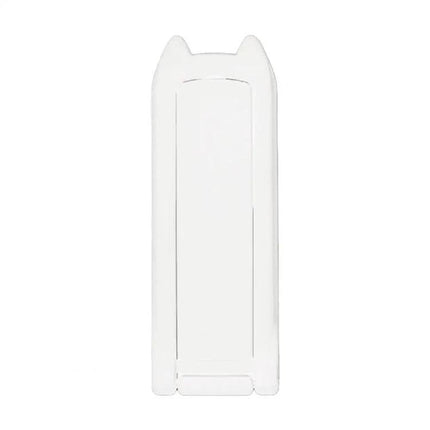 Mini Foldable Back-Mounted Holder for Phones and Tablets — compact white ABS and 304 stainless steel back-mounted phone and tablet stand for hands-free use