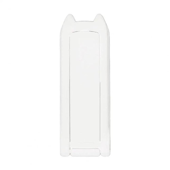 Mini Foldable Back-Mounted Holder for Phones and Tablets — compact white ABS and 304 stainless steel back-mounted phone and tablet stand for hands-free use