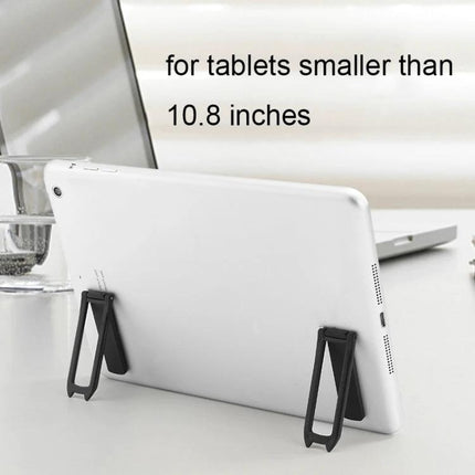 Mini Foldable Back-Mounted Holder for Phones and Tablets mounted on tablet smaller than 10.8 inches for hands-free viewing and video calls