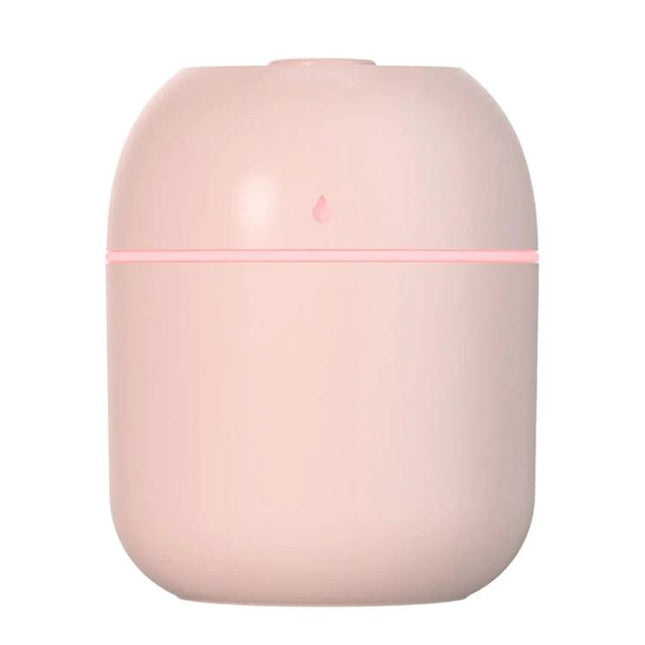Quiet USB Plug In Humidifier For Car And Home Use Everyday - compact pink 220ml USB plug-in humidifier for car, office, bedroom, whisper-quiet operation