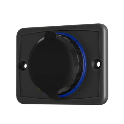 Car USB Socket Charger IP65 For Vehicles Everyday Use - black waterproof vehicle USB socket with blue LED ring, PD3.0 QC3.0, 12–24V compatible