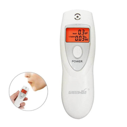 Compact Portable Breathalyzer for Alcohol Testing and Safety handheld device with digital BAC display and power button