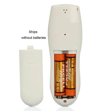 Compact Portable Breathalyzer for Alcohol Testing and Safety showing open battery compartment with two AA batteries (ships without batteries)