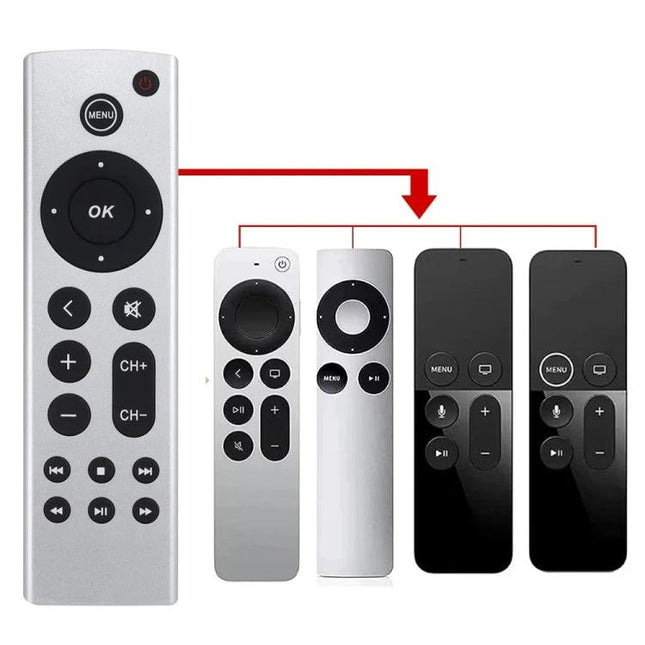 Basic Infrared Remote for Apple TV 4K and HD Models - simple replacement remote for streaming, volume and channel control