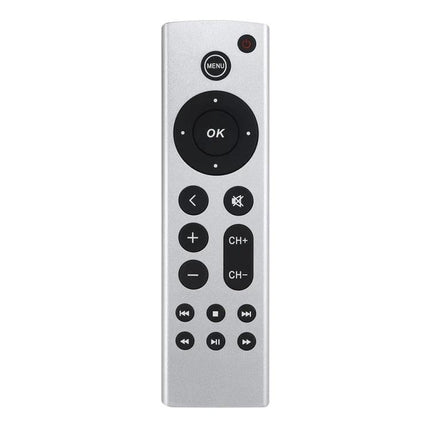 Basic Infrared Remote for Apple TV 4K and HD Models - simple silver replacement remote for streaming, volume and channel control
