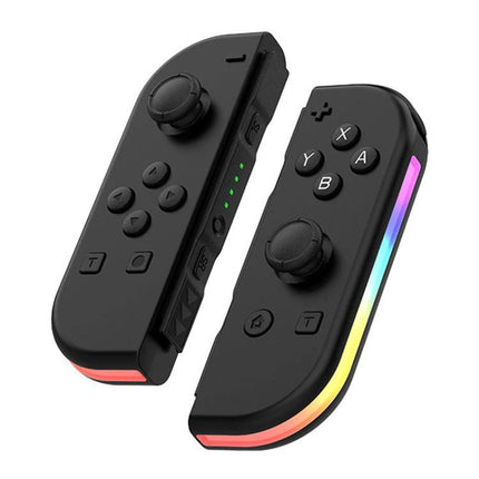 Controller for Everyday Gaming Sessions on Nintendo Switch - black wireless Joy-Con style controllers with LED accents