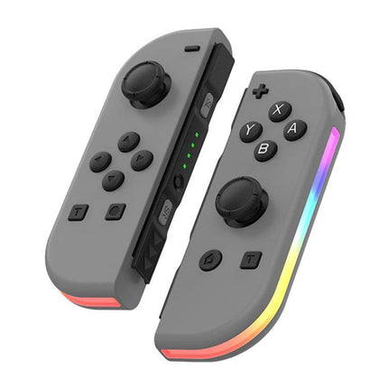 Controller for Everyday Gaming Sessions on Nintendo Switch - wireless gray Joy-Con style controller with RGB lights for Mario Kart and Zelda play