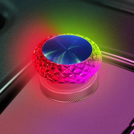 Mushroom USB Ambient Light For Car And Home Ice Blue - compact USB-powered ice blue mushroom LED ambient light on car dashboard/cup holder