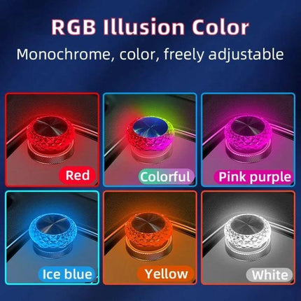 Mushroom USB Ambient Light For Car And Home Ice Blue showing compact LED mushroom light in ice blue and other RGB color options for car and desk