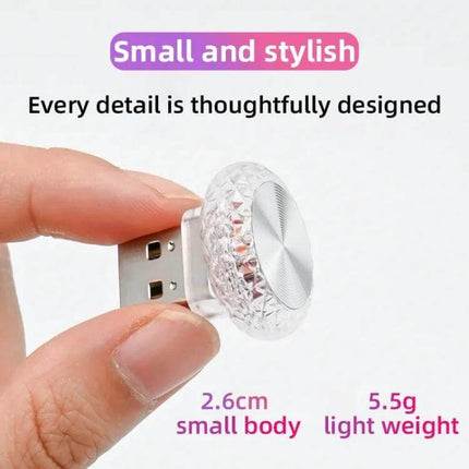 Mushroom USB Ambient Light For Car And Home Ice Blue - compact 2.6cm USB LED mushroom lamp for cup holders, desks, dorms, emergency lighting