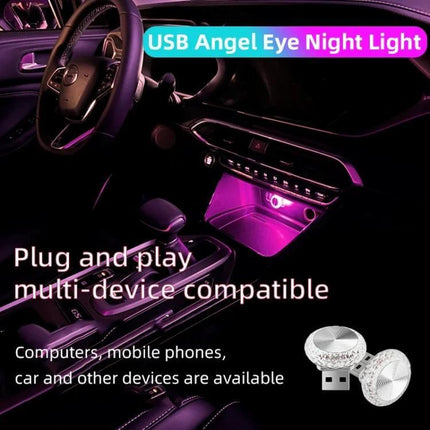 Mushroom USB Ambient Light For Car And Home Ice Blue - compact USB LED mood light for cup holders, desks, dorms and emergency lighting
