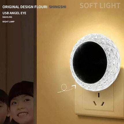 Mushroom USB Ambient Light For Car And Home Ice Blue - ice blue mushroom USB night lamp plugged into wall, soft eye-friendly LED glow for car, desk, dorm