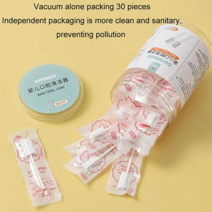 CUYUANSD Baby Tongue Cleaning Gauze Swabs, Spiral Pattern, 30 Pieces Per Can - individually wrapped sterile infant oral care swabs in can