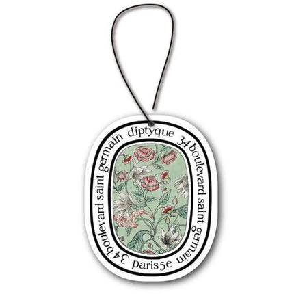 Diptyque Car Solid Fragrance Tablet For Fresh Car Air hanging paper pendant with floral design for subtle car and small-space scent