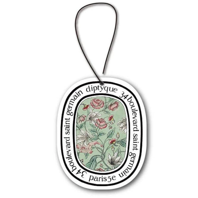 Diptyque Car Solid Fragrance Tablet For Fresh Car Air hanging paper pendant with floral design for subtle car and small-space scent
