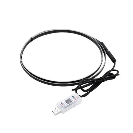 Car Interior RGB Fiber Optic Ambient Lamp Footwell 110cm USB-powered black ring with clear controller and cable