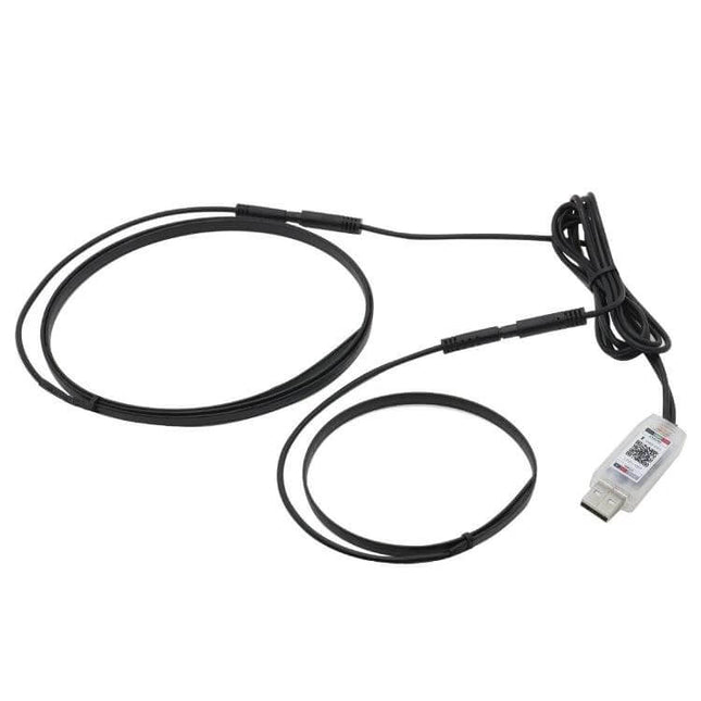 Car Interior RGB Fiber Optic Ambient Lamp Footwell 110cm - flexible USB-powered 110cm fiber optic ambient footwell lighting