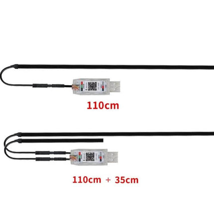 Car Interior RGB Fiber Optic Ambient Lamp Footwell 110cm USB-powered flexible 110cm fiber optic strip with controller for car footwell lighting