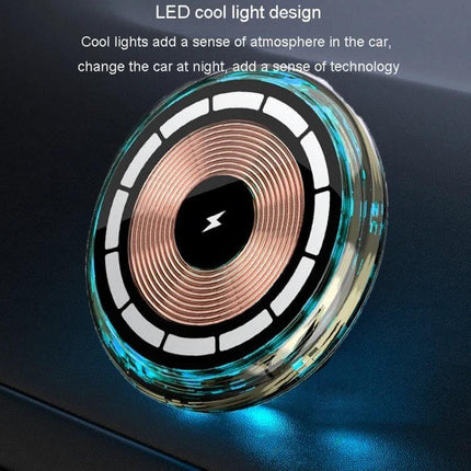 MagSafe Car Phone Holder And Wireless Charger Ice Blue with LED cool light design, compact magnetic wireless charging for car vents
