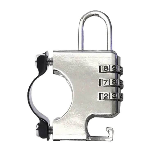Motorcycle Helmet Anti Theft Lock Padlock For Secure Parking Black - compact metal combination lock for helmet and handlebar security