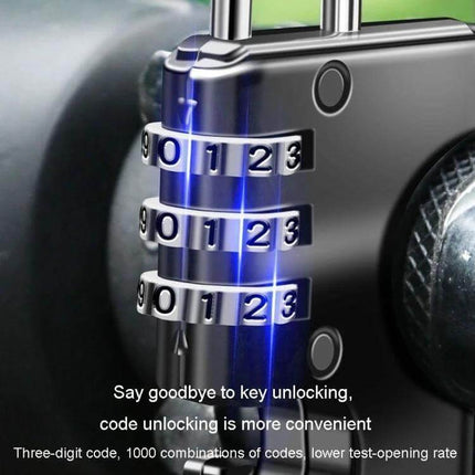 Motorcycle Helmet Anti Theft Lock Padlock For Secure Parking Black compact weather-resistant metal combination padlock for helmet security