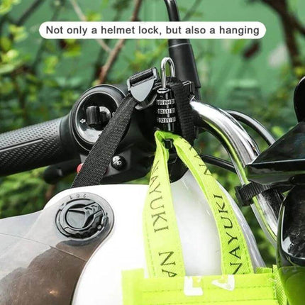 Motorcycle Helmet Anti Theft Lock Padlock For Secure Parking Black - compact code lock on handlebars securing helmet during parking