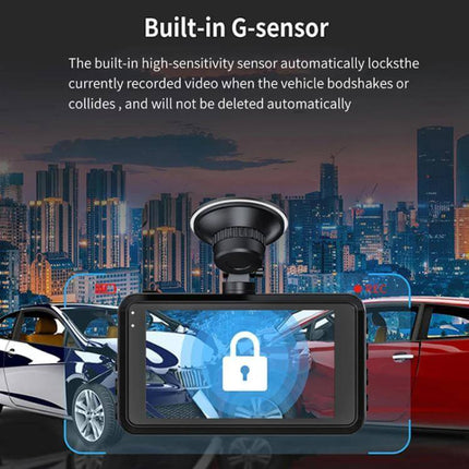 Viidure Dual-Lens Dash Cam for Everyday Vehicle Monitoring showing front and rear cameras with built-in G-sensor and locked incident recording