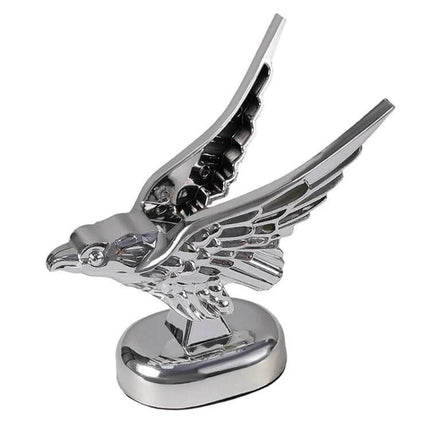 Universal 3D Spread Wings Flying Eagle Car Hood Emblem - chrome ABS eagle hood ornament for cars, detailed spread wings design