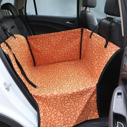 Car Seat Waterproof Pet Pad For Cars Protects Seats - orange waterproof backseat pet hammock with adjustable straps, durable double-layer fabric protecting car seats from hair and spills