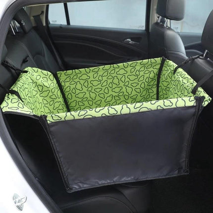 Car Seat Waterproof Pet Pad For Cars Protects Seats - green waterproof hammock-style backseat protector for small/medium dogs, anti-scratch, adjustable straps