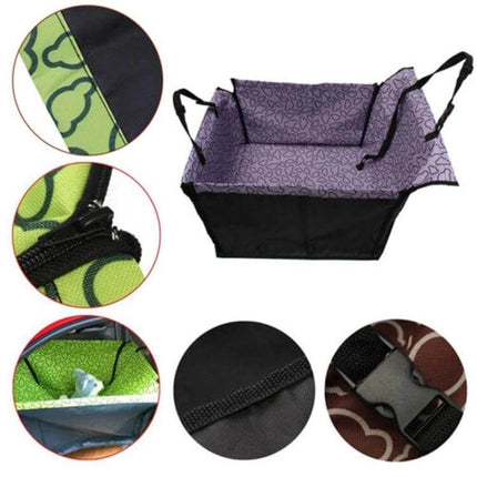 Car Seat Waterproof Pet Pad For Cars Protects Seats - waterproof double-layer polyester Oxford dog seat cover with adjustable straps and non-slip backing