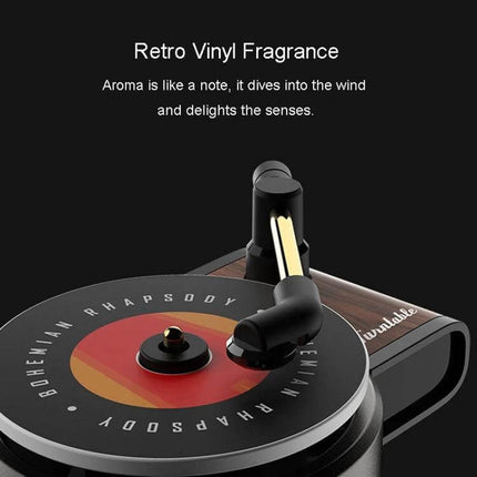 Rotating Retro Gramophone Car Aroma Diffuser for Air Vent - retro vinyl record car air vent fragrance clip with spinning gramophone design