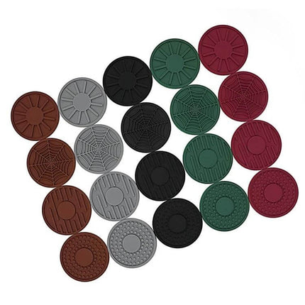 Car Cup Holder Coasters Set of 4 Silicone 6.8x0.3 cm - assorted silicone round coasters to protect car cup holders from spills and scratches