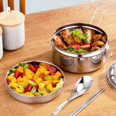 Elegant 304 Stainless Steel Double-Layer Lunch Container