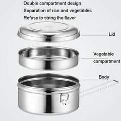 Elegant 304 Stainless Steel Double-Layer Lunch Container