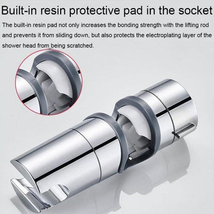 Adjustable Shower Bracket for Everyday Bathroom Use chrome socket with built-in resin protective pad preventing scratches and slipping