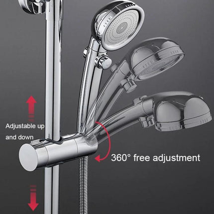 Adjustable Shower Bracket for Everyday Bathroom Use - chrome sliding holder with 360° tilt and up/down adjustment for multi-user showers