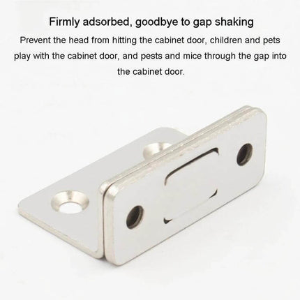 No Punch Invisible Door Suction Magnetic Catch For Wardrobe Doors slim nickel-plated L-type catch preventing gap shaking and keeping doors closed